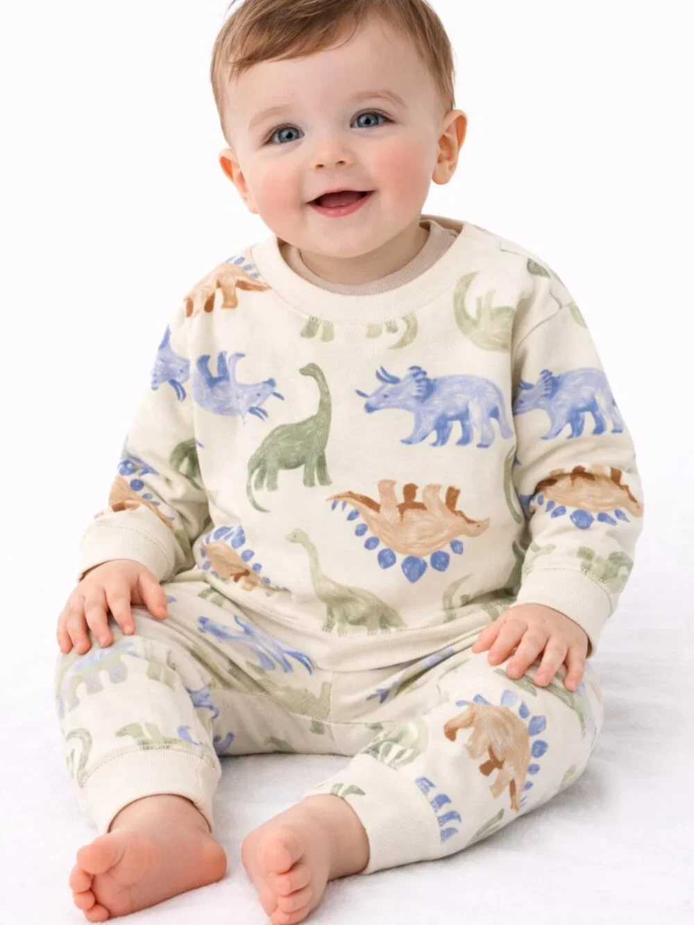 NWT Carter’s 18M Baby Boy 3-Piece Outfit Dinosaur Set Sweatshirt Pants Onesie - Picture 2 of 4
